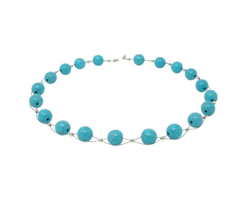 Schmuck Krone Collier Damen Kette aus Türkis Howlith, Silber 925 von Schmuck Krone