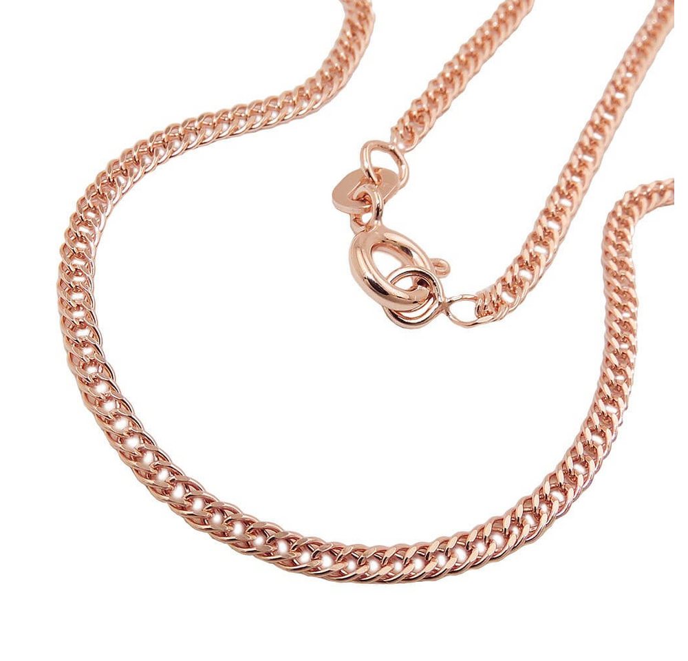Schmuck Krone Goldkette Kette 2mm Doppelrhombus Zwillingspanzer 9Kt Rotgold 45cm, Gold 375 von Schmuck Krone