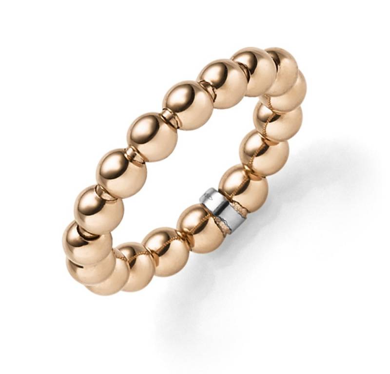 Schmuck Krone Goldring Kugelring elastisch aus 585 Rotgold Breite 4mm, Gold 585 von Schmuck Krone