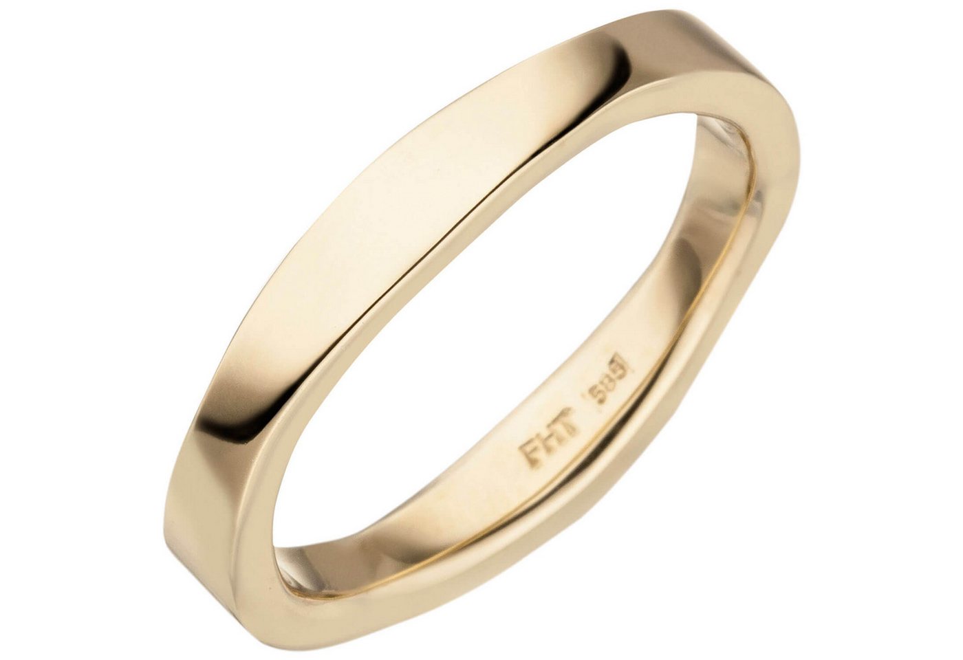 Schmuck Krone Goldring Ring aus 585 Gelbgold gewellt glänzend, Gold 585 von Schmuck Krone