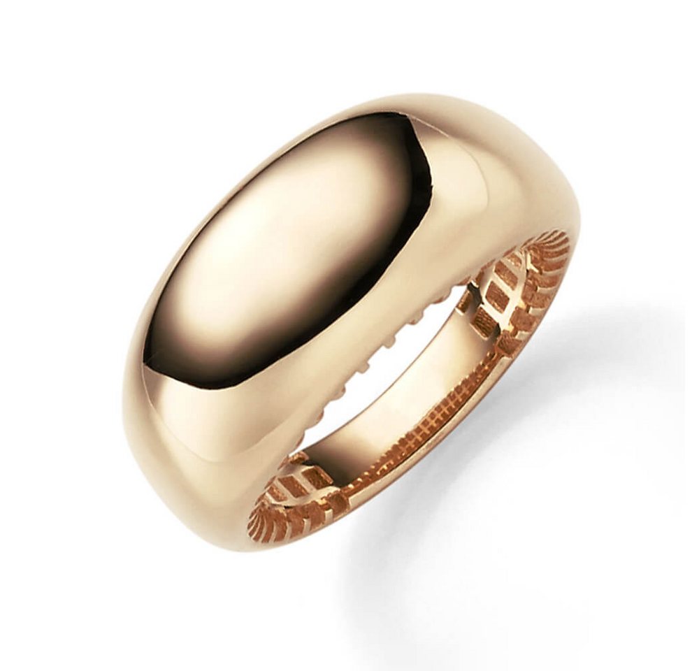 Schmuck Krone Goldring Ring mit Wölbung aus 585 Rotgold glänzend, Gold 585 von Schmuck Krone