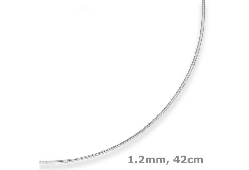Schmuck Krone Halsreif 1,2mm Halsreif Tondakette aus 925 Silber rhodiniert 42cm, Silber 925 von Schmuck Krone