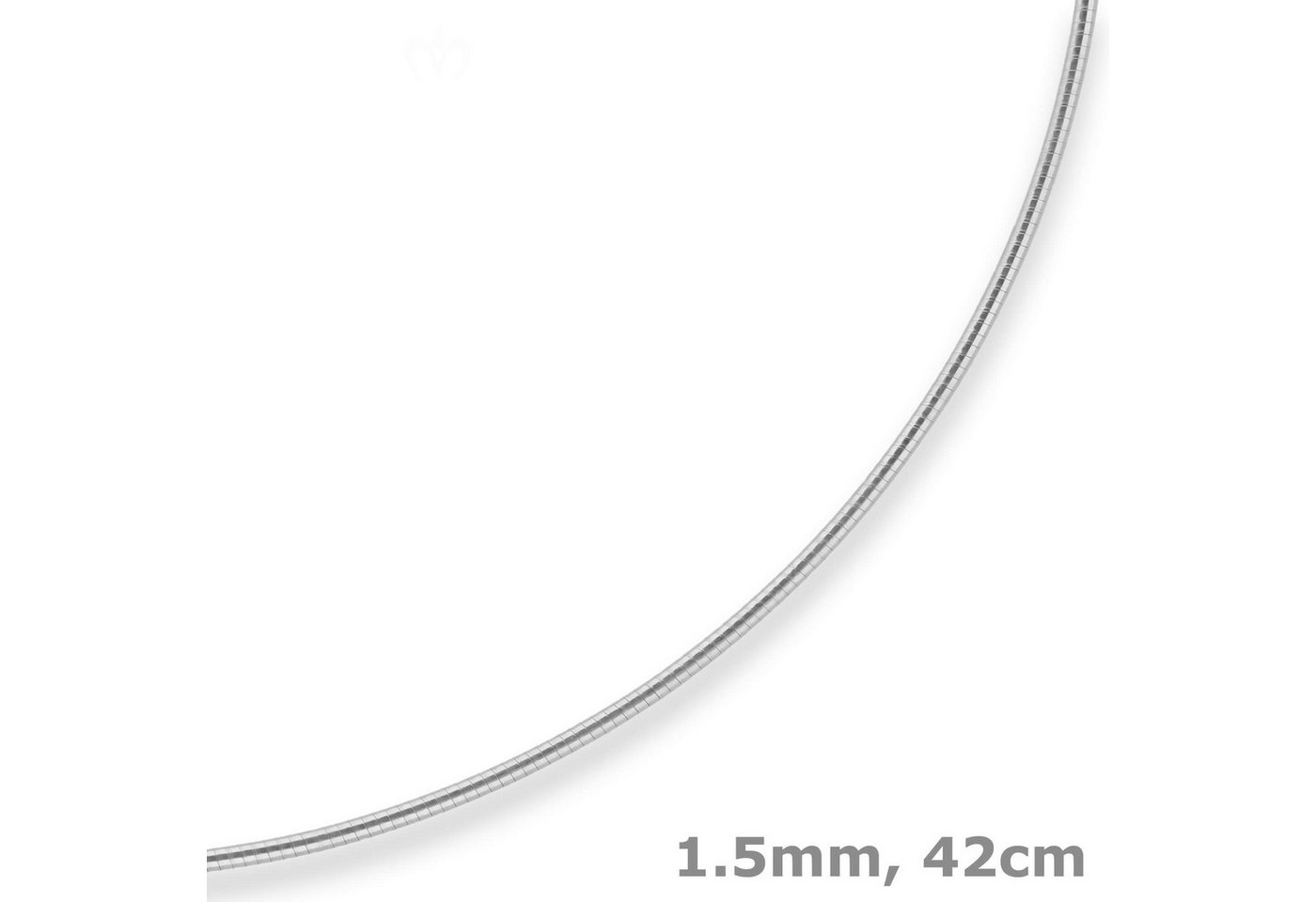 Schmuck Krone Halsreif 1,5mm Halsreif Tondakette Omegareif aus 925 Silber 42cm, Silber 925 von Schmuck Krone