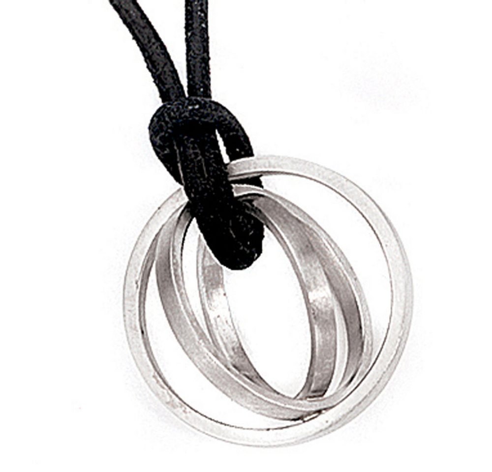 Schmuck Krone Kettenanhänger Anhänger, 3 Ringe, 19,9mm, 950 Platin, Damen, Platin 950 von Schmuck Krone