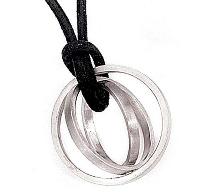 Schmuck Krone Kettenanhänger Anhänger, 3 Ringe, 19,9mm, 950 Platin, Damen, Platin 950 von Schmuck Krone