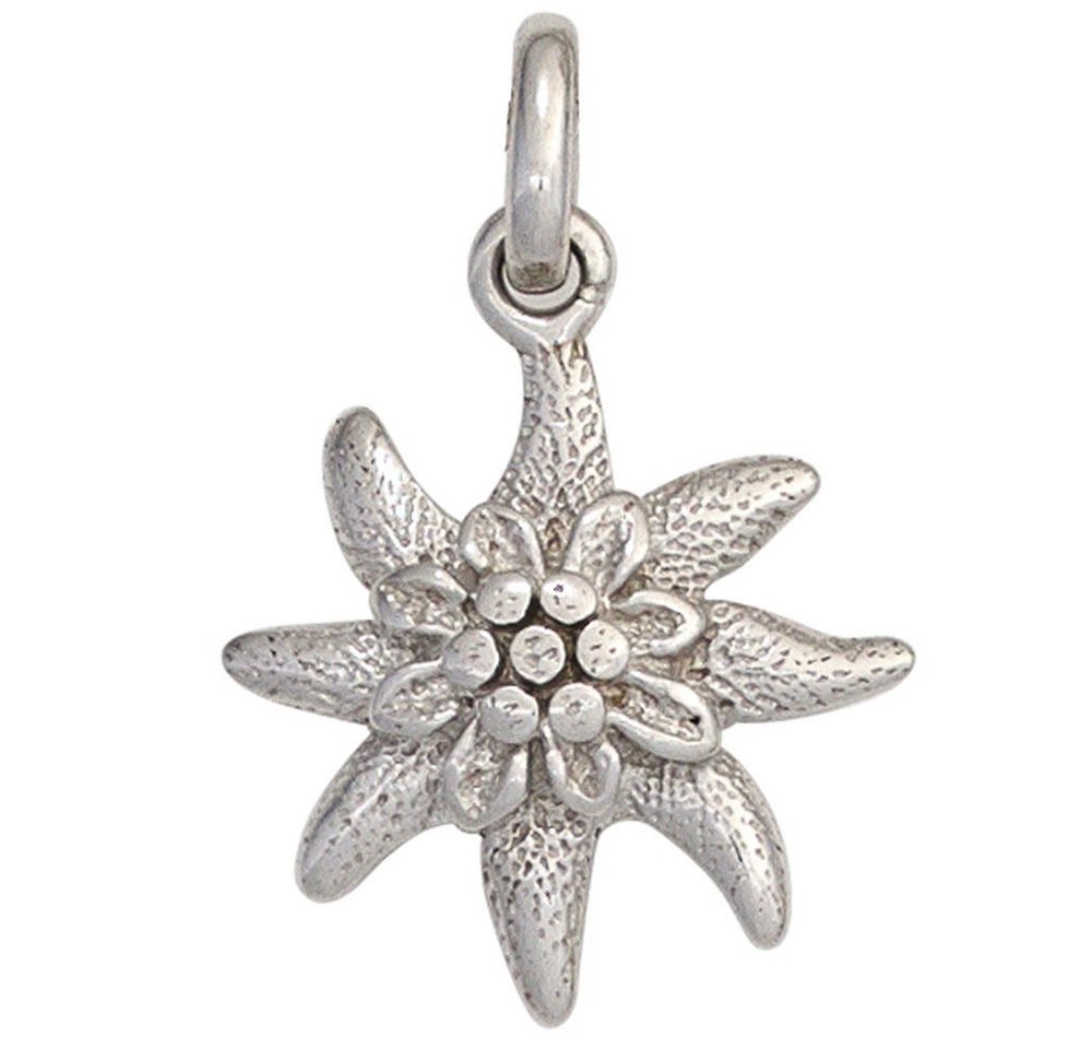 Schmuck Krone Kettenanhänger Anhänger Blume Edelweiß aus 925 echt Silber rhodiniert Halsschmuck Damen, Silber 925 von Schmuck Krone