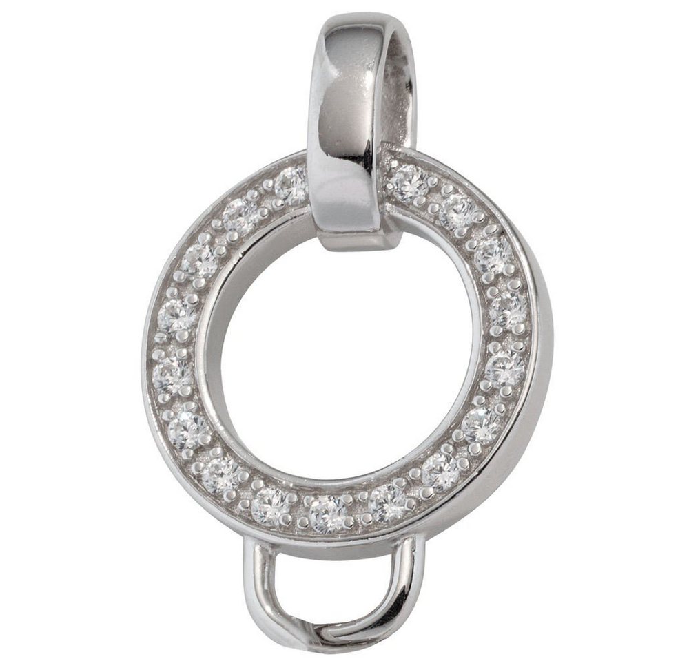 Schmuck Krone Kettenanhänger Anhänger Carrier Träger für Einhänger Charms mit Zirkonia weiß rundum 925 Silber, Silber 925 von Schmuck Krone