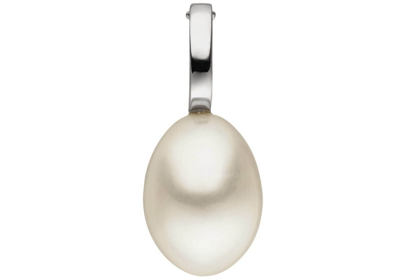 Schmuck Krone Kettenanhänger Anhänger Einhänger Clip-Verschluss Süßwasser-Perle creme-weiß 585 Gold Weißgold, Gold 585 von Schmuck Krone