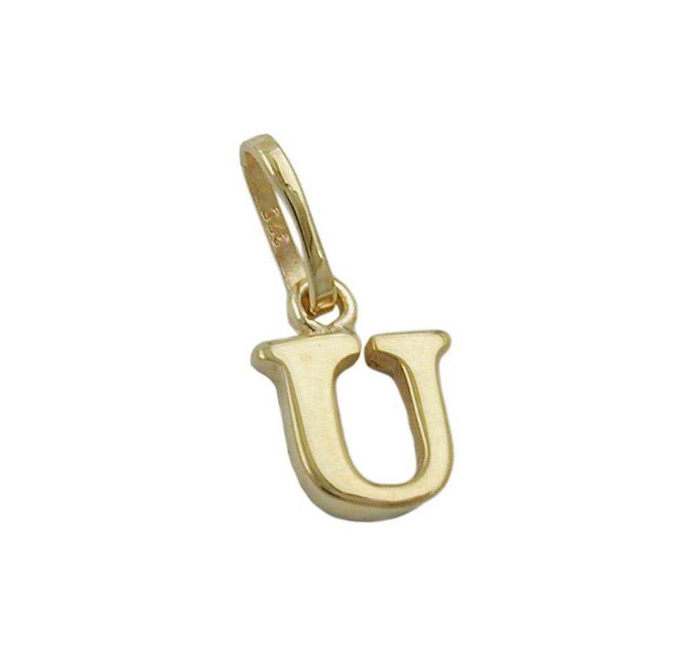 Schmuck Krone Kettenanhänger Anhänger Einhänger ' U ' Goldbuchstabe Buchstabe aus 375 Gold Gelbgold Unisex von Schmuck Krone