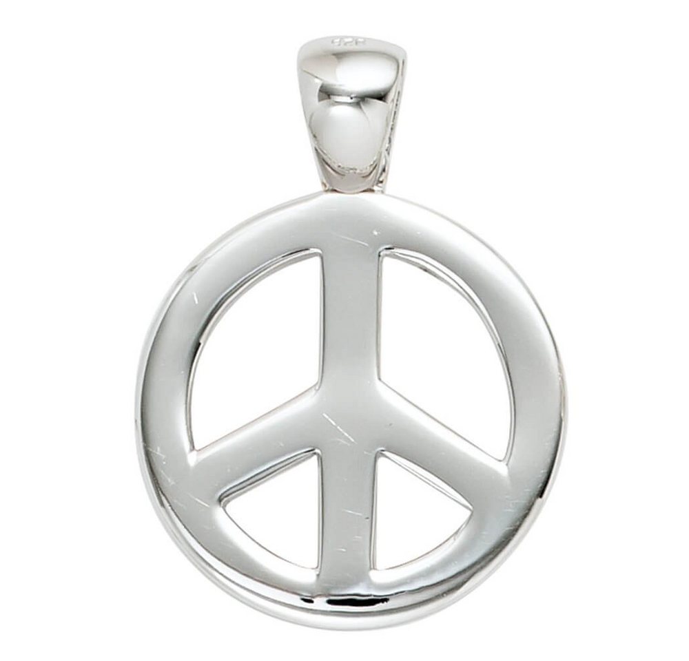 Schmuck Krone Kettenanhänger Anhänger Halsschmuck Peace Zeichen aus 925 Silber Kreisförmig Kinder, Silber 925 von Schmuck Krone