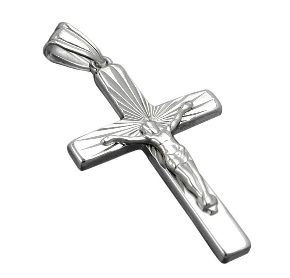 Schmuck Krone Kettenanhänger Anhänger Kettenanhänger Kreuz mit Jesus 925 Silber glänzend Silberanhänger, Silber 925 von Schmuck Krone