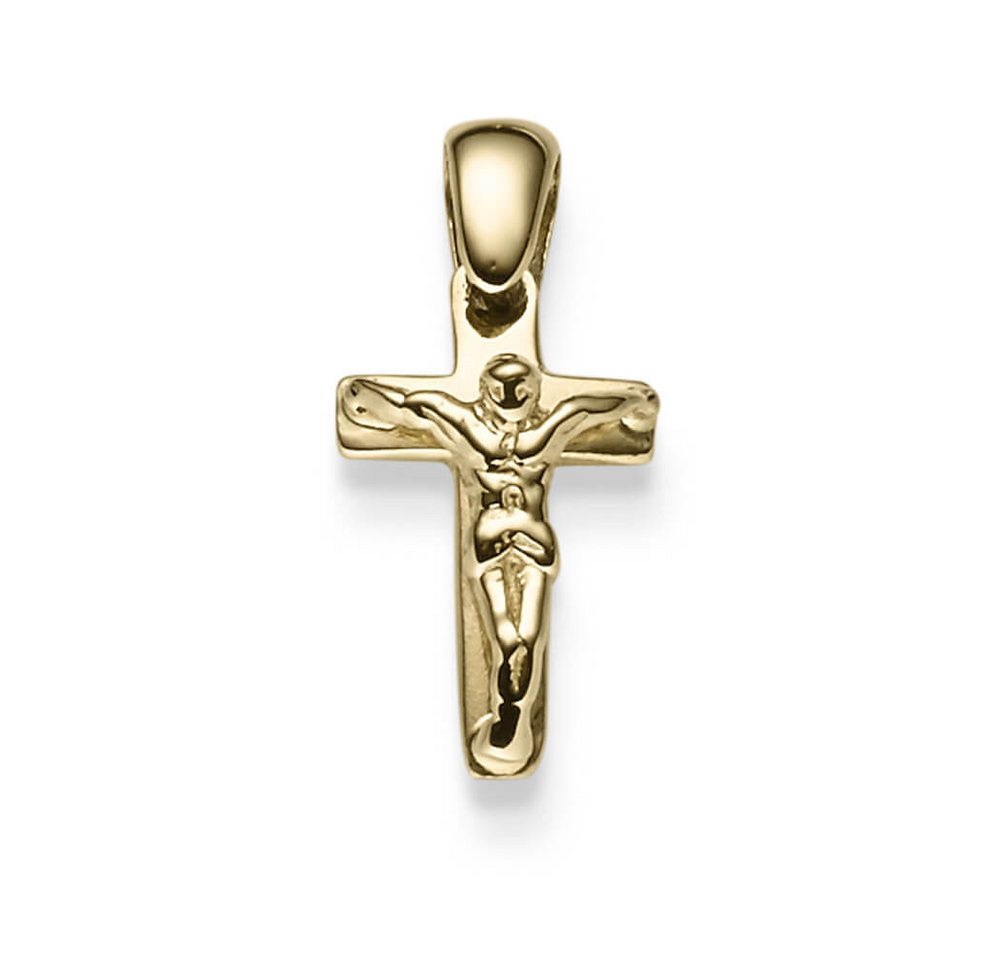 Schmuck Krone Kettenanhänger Anhänger Kreuz, 585 Gelbgold, 19x9mm, Gold 585 von Schmuck Krone