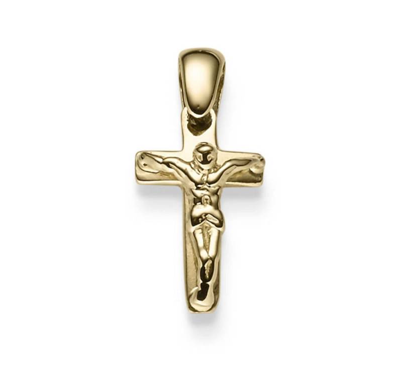 Schmuck Krone Kettenanhänger Anhänger Kreuz, 585 Gelbgold, 19x9mm, Gold 585 von Schmuck Krone