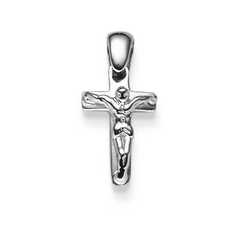 Schmuck Krone Kettenanhänger Anhänger Kreuz, 585 Weißgold, 19x9mm, Gold 585 von Schmuck Krone