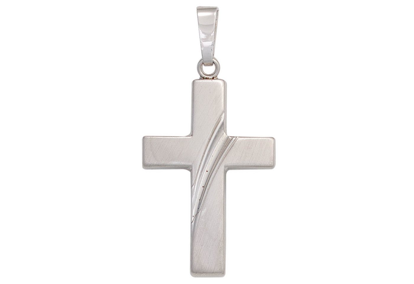 Schmuck Krone Kettenanhänger Anhänger Kreuz, 925 Silber teilmattiert, mit Streifen, Silber 925 Schmuck Krone Kettenanhänger Anhänger Kreuz, 925 Silber teilmattiert, mit Streifen, Silber 925 von Schmuck Krone