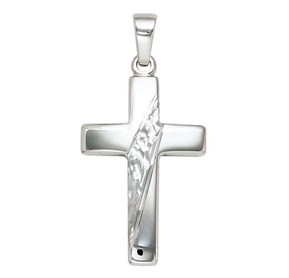 Schmuck Krone Kettenanhänger Anhänger Kreuz 925 aus echtem Silber massiv, Silber 925 von Schmuck Krone