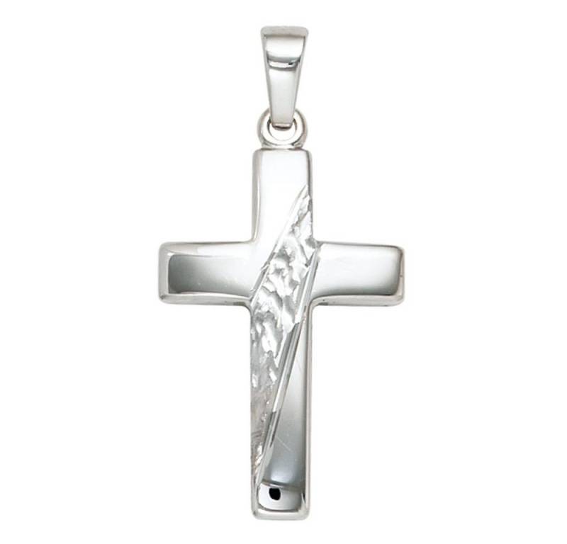 Schmuck Krone Kettenanhänger Anhänger Kreuz 925 aus echtem Silber massiv, Silber 925 von Schmuck Krone