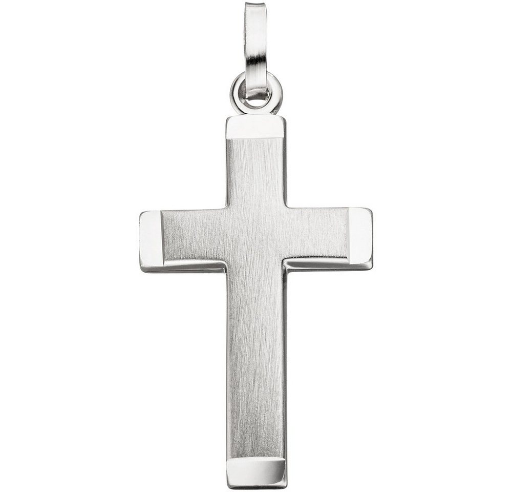 Schmuck Krone Kettenanhänger Anhänger Kreuz Kreuzanhänger Silberanhänger Silberkreuz 28,4x15,5mm 925 Silber, Silber 925 von Schmuck Krone