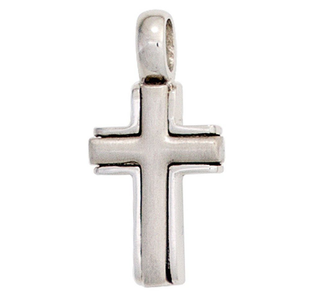 Schmuck Krone Kettenanhänger Anhänger Kreuz im Kreuz 950 Platin teilmattiert Platinanhänger schlicht Damen, Platin 950 von Schmuck Krone