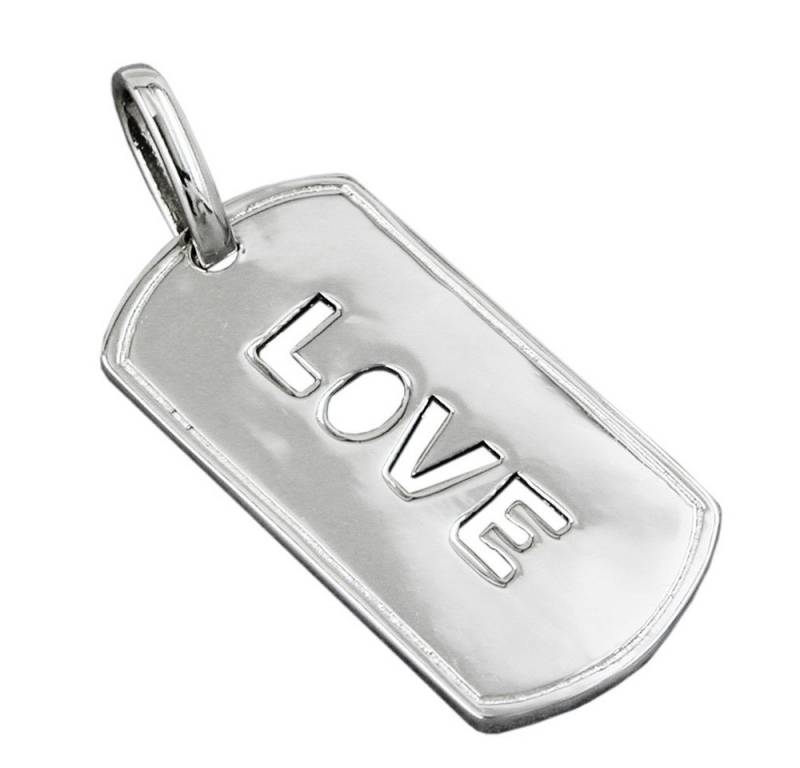 Schmuck Krone Kettenanhänger Anhänger LOVE, glänzend, rhodiniert, 925 Silber, Silber 925 von Schmuck Krone