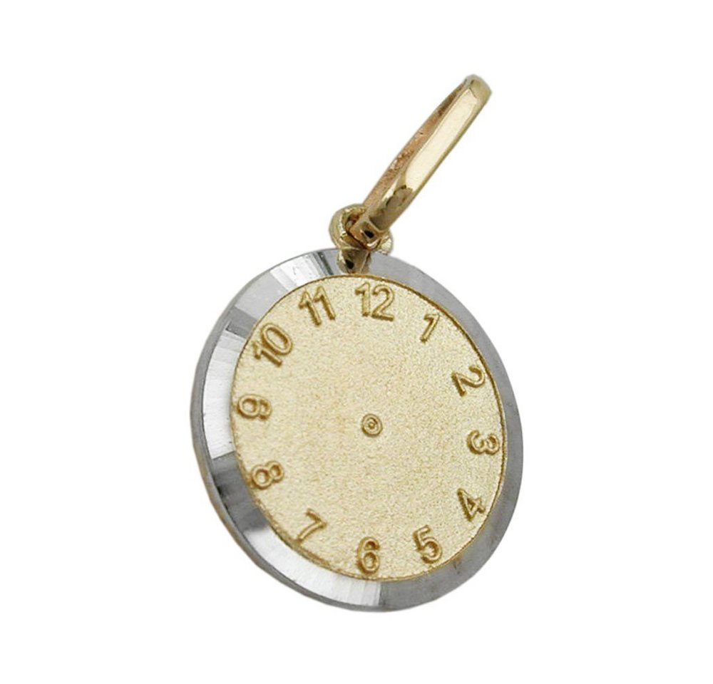 Schmuck Krone Kettenanhänger Anhänger Medaille Geburtsanhänger Uhr 9Kt 375 Gold NEU Halsschmuck Unisex, Gold 375 von Schmuck Krone