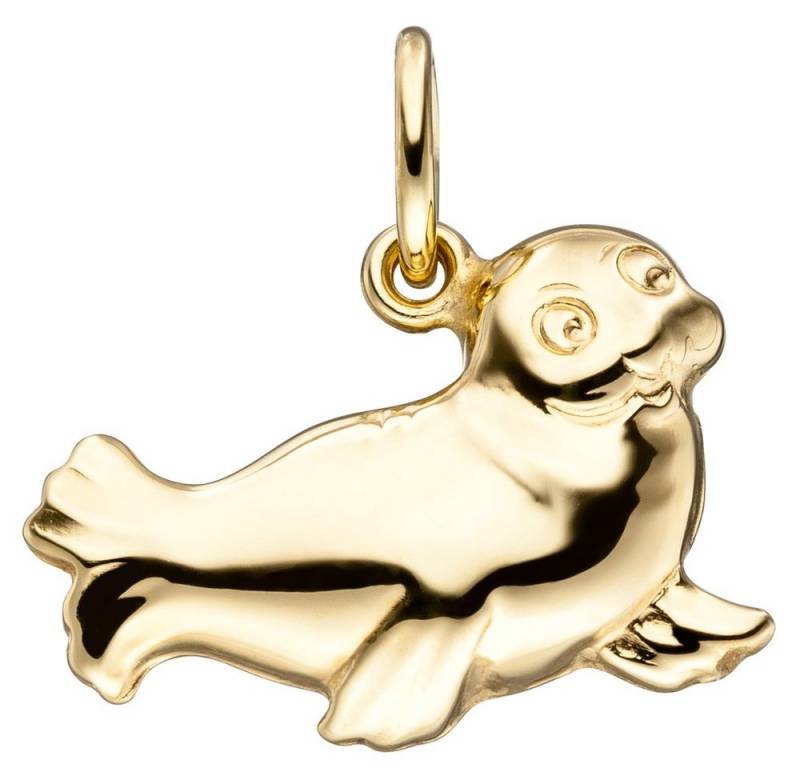 Schmuck Krone Kettenanhänger Anhänger Robbe aus 585 Gelbgold glänzend, Gold 585 von Schmuck Krone