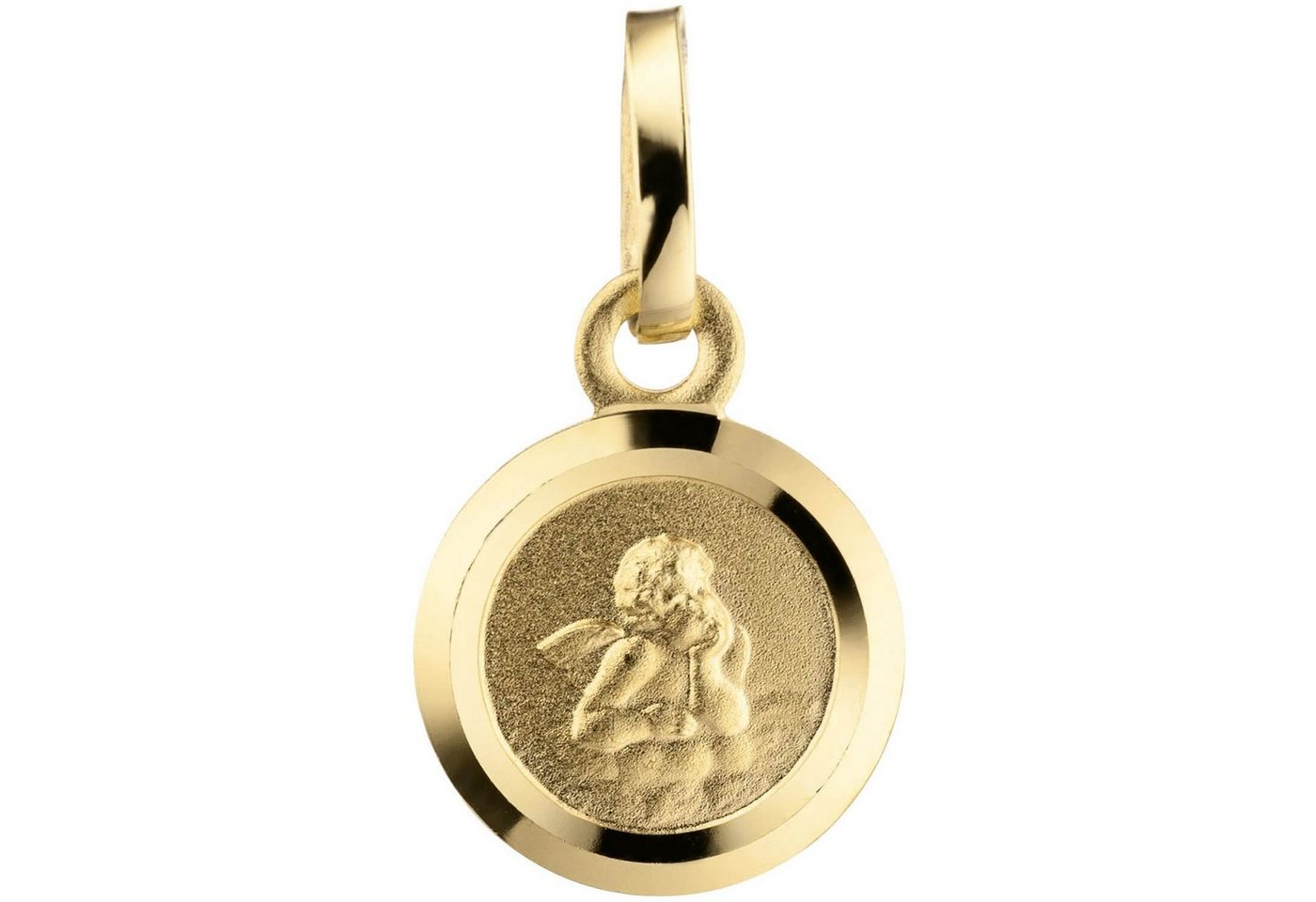 Schmuck Krone Kettenanhänger Kleiner Anhänger Schutzengel Gott schütze Dich 333 Gold rund, Gold 333 Schmuck Krone Kettenanhänger Kleiner Anhänger Schutzengel Gott schütze Dich 333 Gold rund, Gold 333 von Schmuck Krone