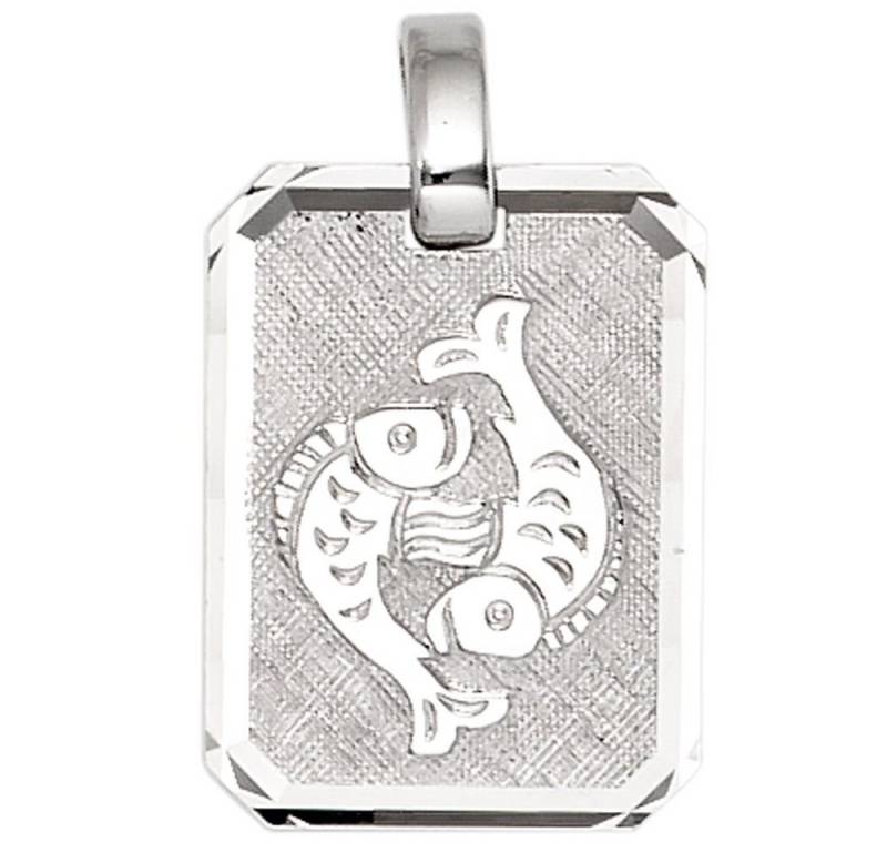 Schmuck Krone Kettenanhänger Anhänger Sternzeichen Fische aus 925 Silber teilmattiert Horoskop, Silber 925 von Schmuck Krone