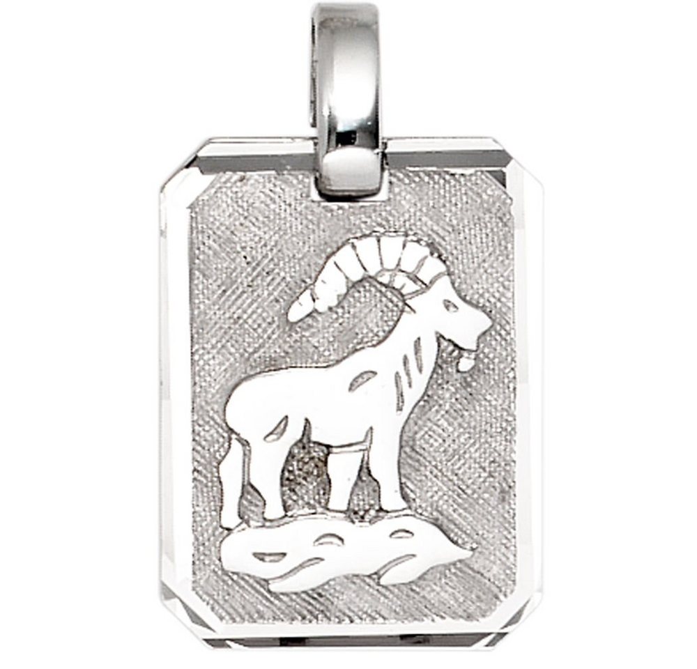 Schmuck Krone Kettenanhänger Anhänger Sternzeichen Steinbock aus 925 Silber teilmattiert Horoskop, Silber 925 von Schmuck Krone