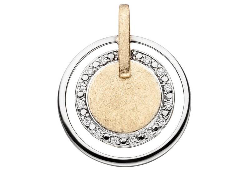 Schmuck Krone Kettenanhänger Anhänger aus 585 Gold mit 14 Brillanten, Gold 585 von Schmuck Krone