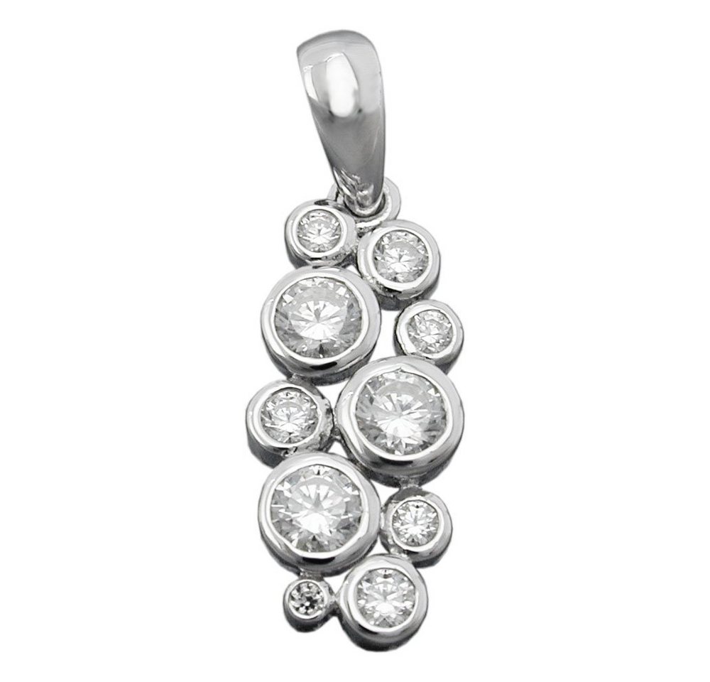 Schmuck Krone Kettenanhänger Anhänger mit 10 Zirkonias weiß, 925 Silber, Silber 925 von Schmuck Krone