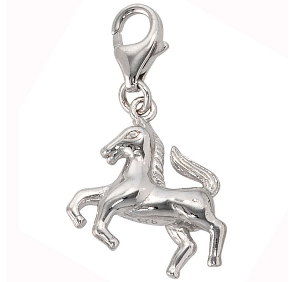 Schmuck Krone Kettenanhänger Einhänger Pferd Charm Charms aus 925 Silber Sterlingsilber rhodiniert Damen, Silber 925 von Schmuck Krone