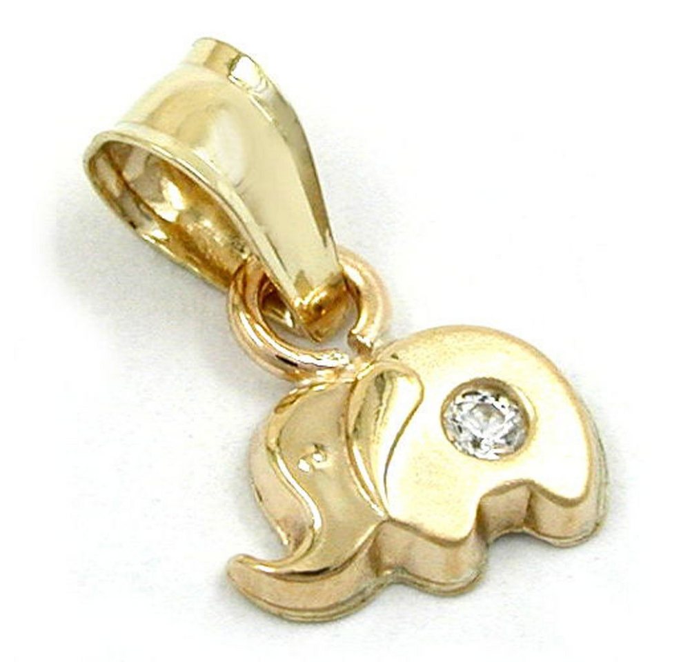 Schmuck Krone Kettenanhänger Elefant Anhänger Kettenanhänger aus 375 Gold Gelbgold glänzend Goldanhänger, Gold 375 von Schmuck Krone