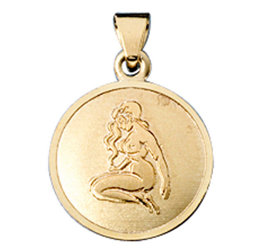 Schmuck Krone Kettenanhänger Anhänger Jungfrau, 333 Gold, rund, Gold 333 Schmuck Krone Kettenanhänger Anhänger Jungfrau, 333 Gold, rund, Gold 333 von Schmuck Krone