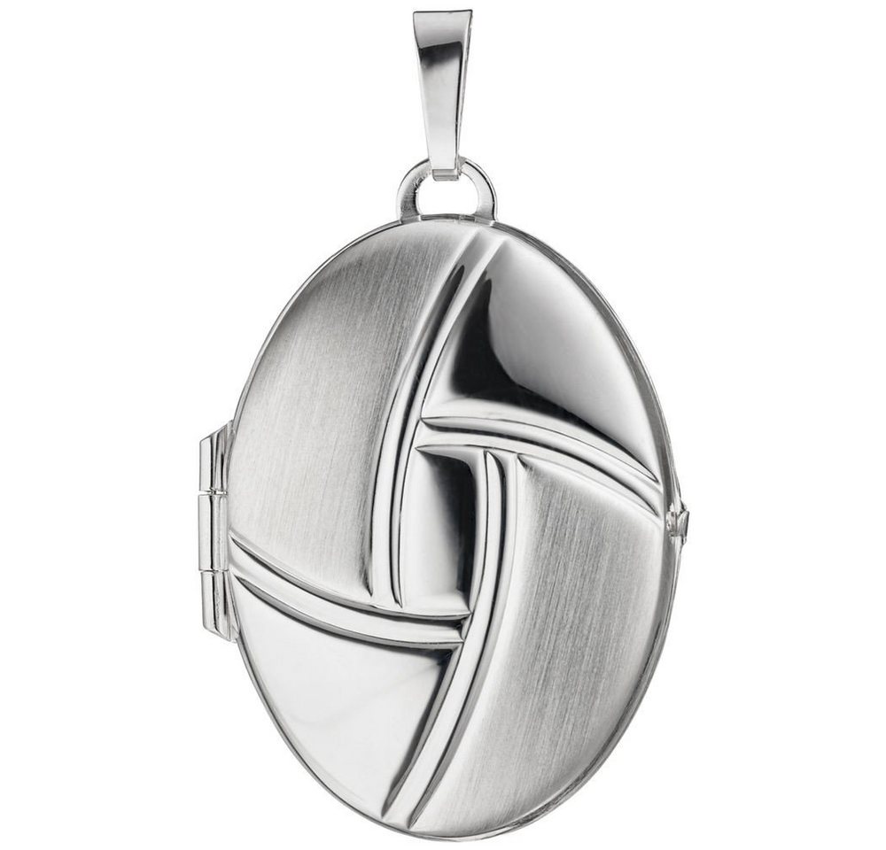 Schmuck Krone Kettenanhänger Medaillon Anhänger zum Öffnen aus 925 Silber Sterlingsilber teilmatt Unisex, Silber 925 von Schmuck Krone