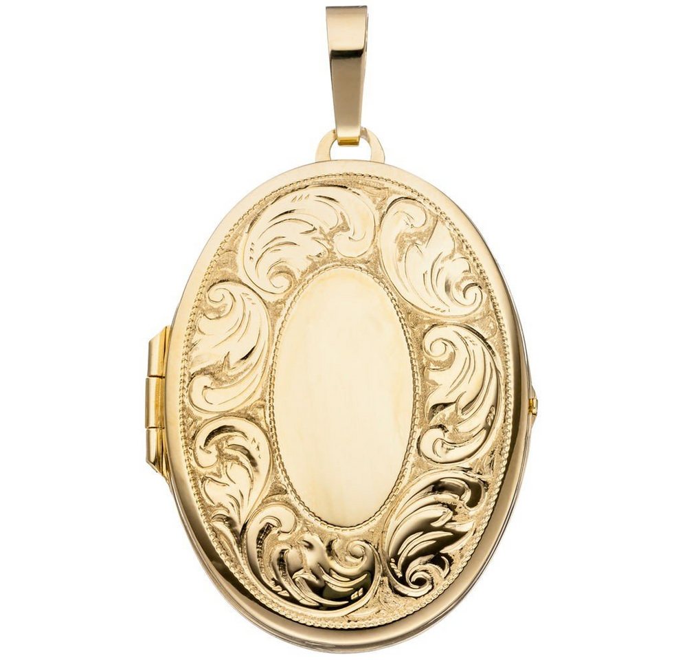 Schmuck Krone Kettenanhänger Medaillon für 2 Fotos, oval mit Muster, 925 Silber, Silber 925 Schmuck Krone Kettenanhänger Medaillon für 2 Fotos, oval mit Muster, 925 Silber, Silber 925 von Schmuck Krone