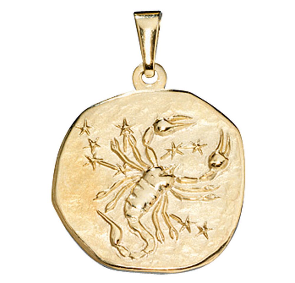 Schmuck Krone Kettenanhänger Sternzeichen Skorpion - Anhänger aus 333 Gold Gelbgold Halsschmuck Unisex, Gold 333 von Schmuck Krone