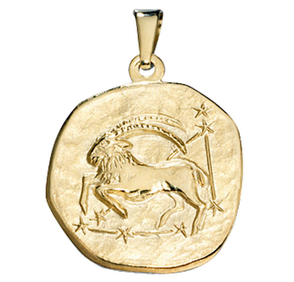 Schmuck Krone Kettenanhänger Sternzeichen Steinbock - Anhänger aus 333 Gold Gelbgold Halsschmuck Unisex von Schmuck Krone