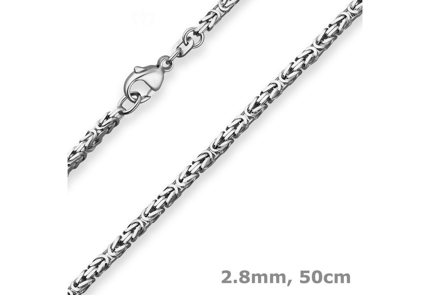 Schmuck Krone Königskette 2,8mm Königskette aus 925 Silber rhodiniert 50cm, Silber 925 von Schmuck Krone