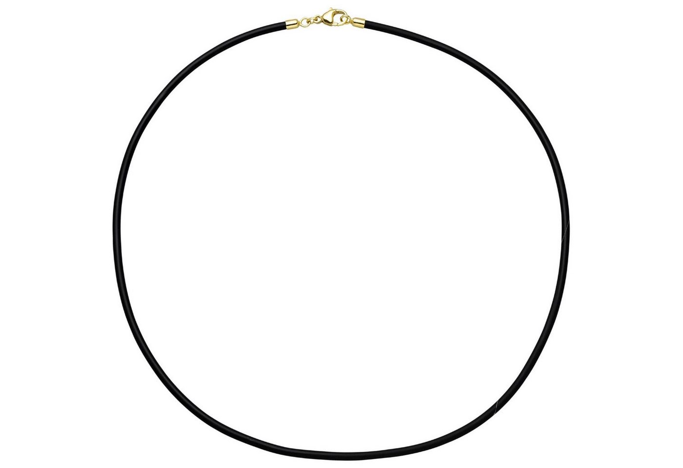 Schmuck Krone Lederband 3mm Kautschukkette Kette Karabiner aus 333 Gold Gelbgold Unisex 45cm von Schmuck Krone