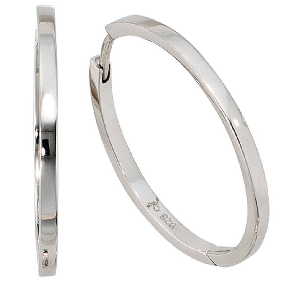 Schmuck Krone Paar Creolen Creolen, 26.5mm, 925 Silber rhodiniert, Silber 925 Schmuck Krone Paar Creolen Creolen, 26.5mm, 925 Silber rhodiniert, Silber 925 von Schmuck Krone