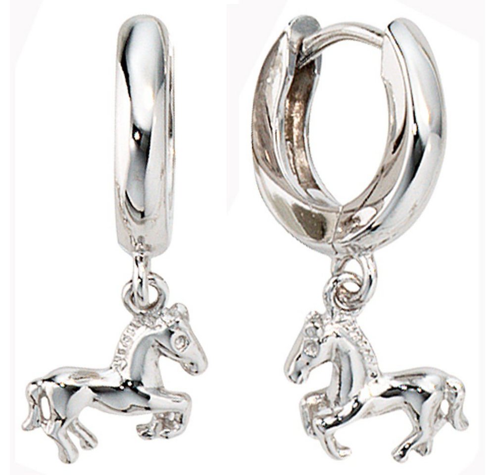 Schmuck Krone Paar Creolen Creolen Pferde, 925 Silber, Damen, Silber 925 Schmuck Krone Paar Creolen Creolen Pferde, 925 Silber, Damen, Silber 925 von Schmuck Krone