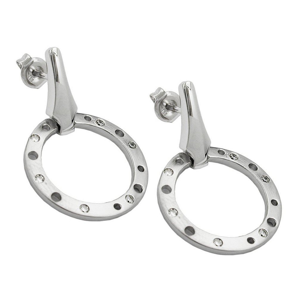 Schmuck Krone Paar Ohrhänger Ohrringe Ohrhänger Ohrschmuck mit Zirkonia 925 Silber Damen Silberohrstecker, Silber 925 von Schmuck Krone