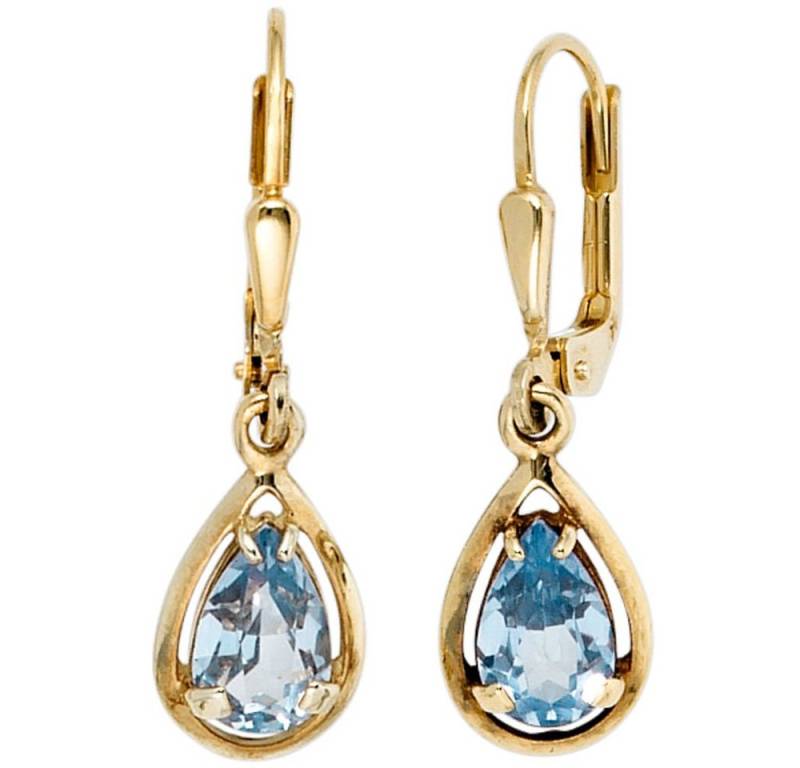 Schmuck Krone Paar Ohrhänger Ohrhänger mit Spinell Tropfen 333 Gelbgold, Gold 333 von Schmuck Krone