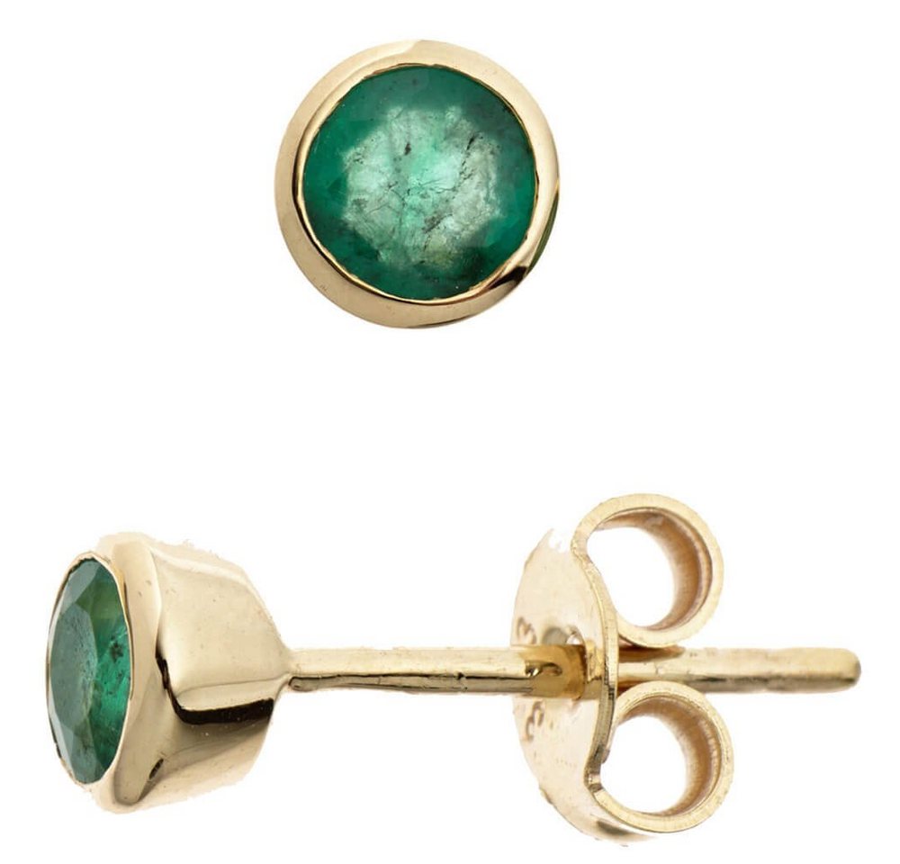 Schmuck Krone Paar Ohrstecker Ohrringe mit Smaragd grün, 333 Gelbgold, Gold 333 Schmuck Krone Paar Ohrstecker Ohrringe mit Smaragd grün, 333 Gelbgold, Gold 333 von Schmuck Krone