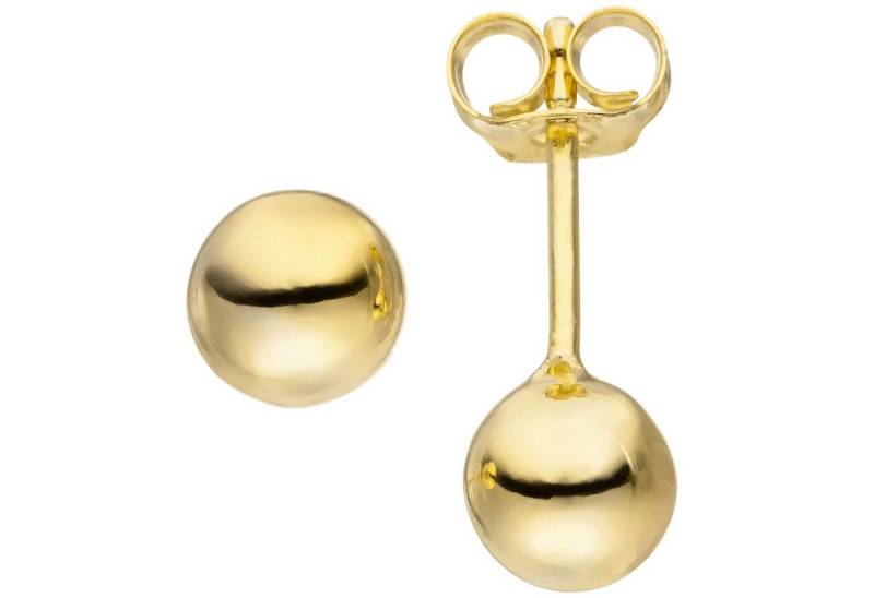 Schmuck Krone Paar Ohrstecker Ohrstecker 6mm Kugel 925 Silber vergoldet, Silber 925 von Schmuck Krone