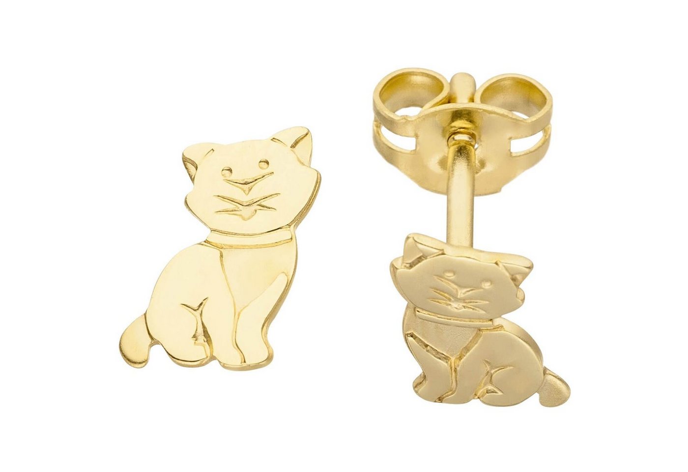 Schmuck Krone Paar Ohrstecker Ohrstecker für Kinder Kätzchen aus 333 Gelbgold, Gold 333 von Schmuck Krone