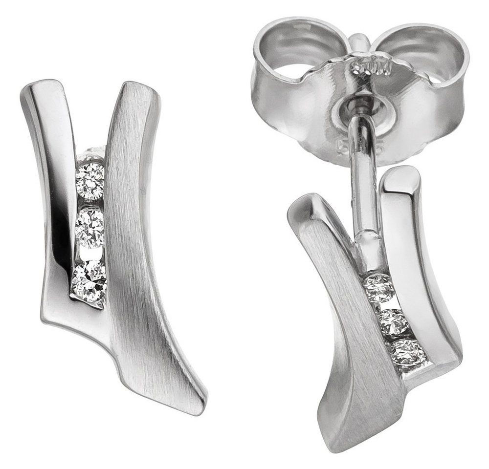 Schmuck Krone Paar Ohrstecker Ohrstecker mit 6 Brillanten, 585 Weißgold, Gold 585 von Schmuck Krone