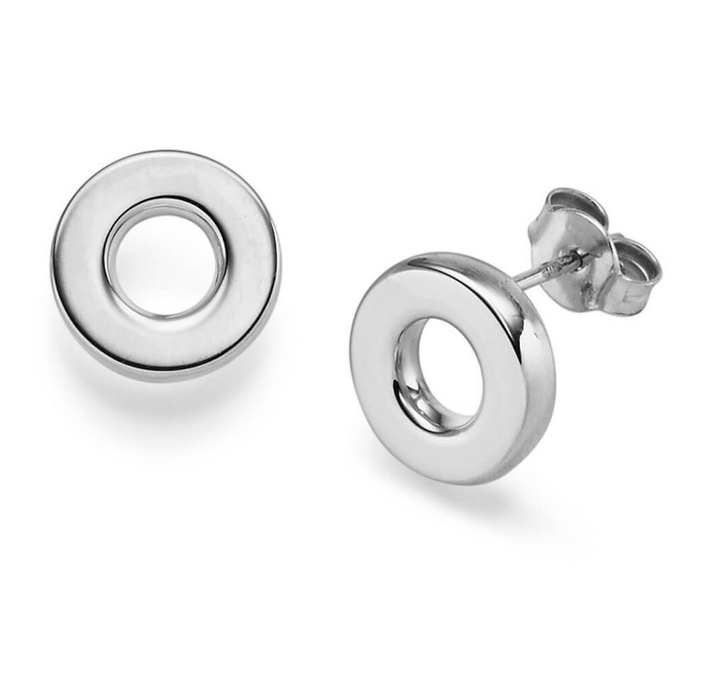 Schmuck Krone Paar Ohrstecker Paar Ohrstecker Kreise Ø11mm aus 585 Weißgold, Gold 585 von Schmuck Krone
