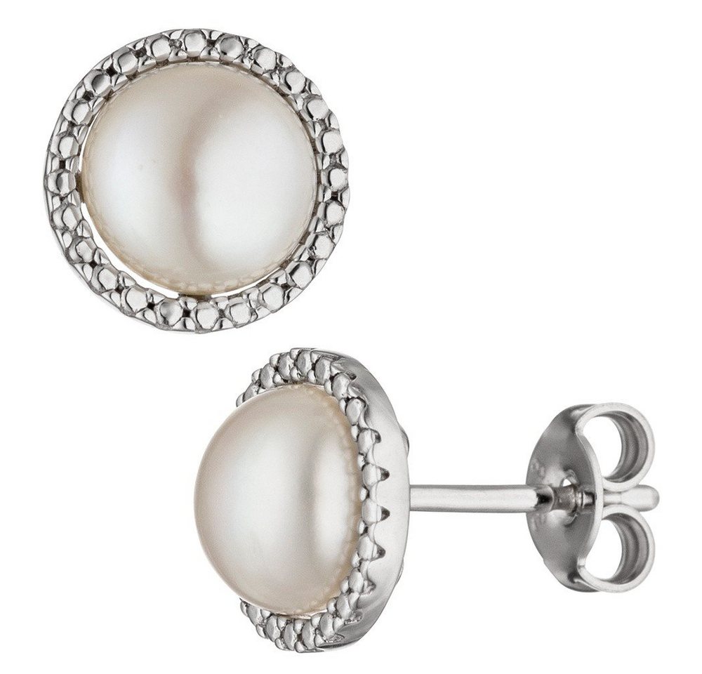 Schmuck Krone Paar Ohrstecker Ohrstecker mit Süßwasser Perlen, 333 Weißgold, Gold 333 Schmuck Krone Paar Ohrstecker Ohrstecker mit Süßwasser Perlen, 333 Weißgold, Gold 333 von Schmuck Krone